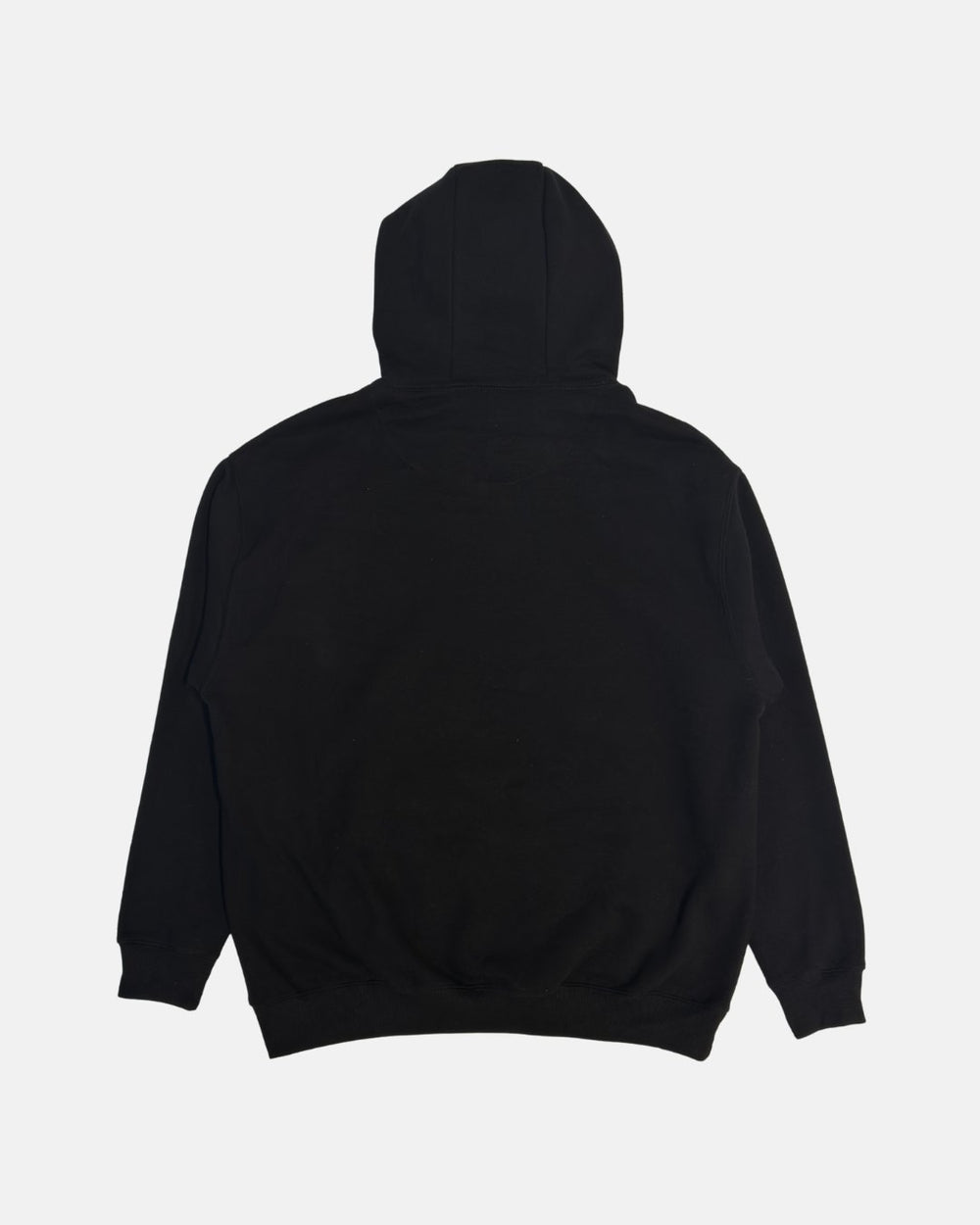 Black hoodie on a light gray background